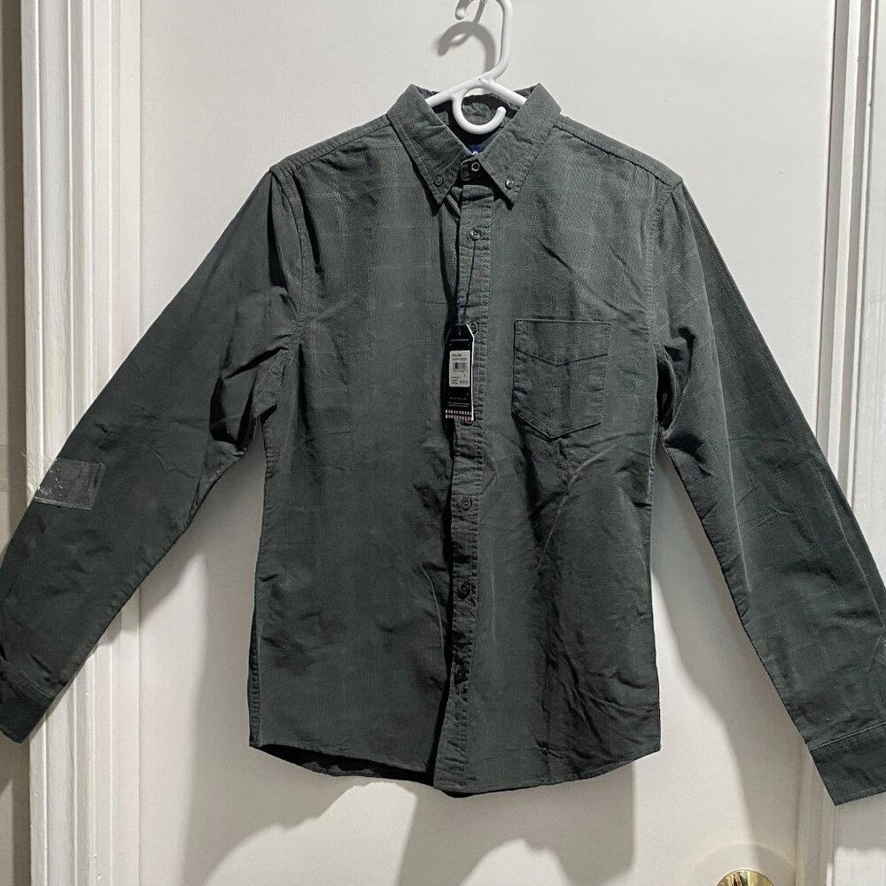 NWT $109 Ben Sherman Original Corduroy Cotton Plaid Grunge Goth Preppy Shirt S
